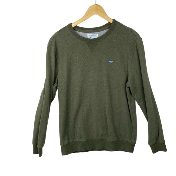 Southern Tide Olive Green Long Sleeve Upper Deck Pullover Sweater Size Medium - Picture 1 of 3